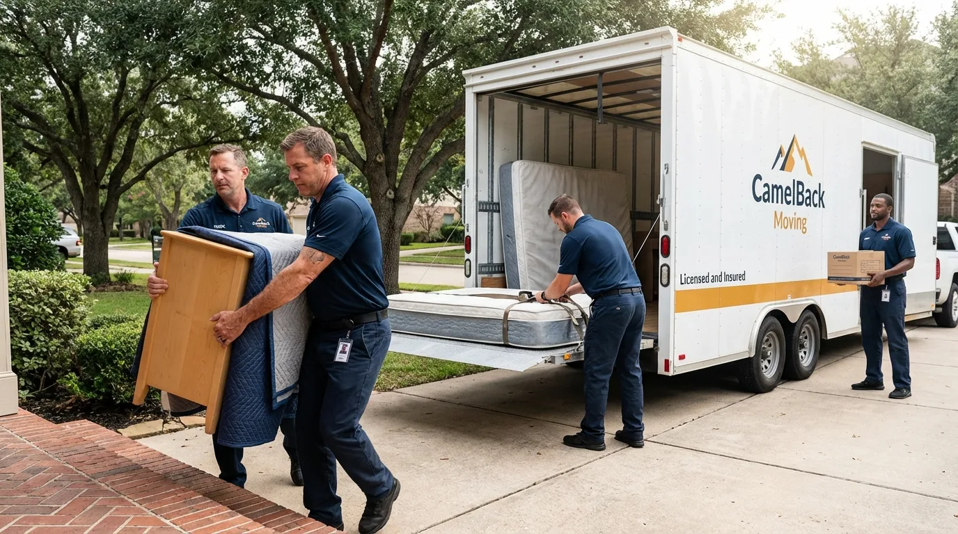 Crew loading residential truck for cross-state move from Scottdale, GA